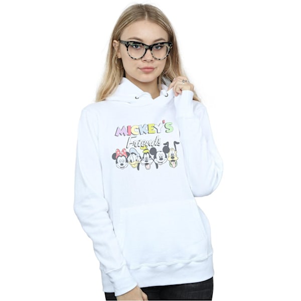 Disney Dam/Kvinnor Mickey Mouse Vänner Faded Nostalgia Hoodie White XL