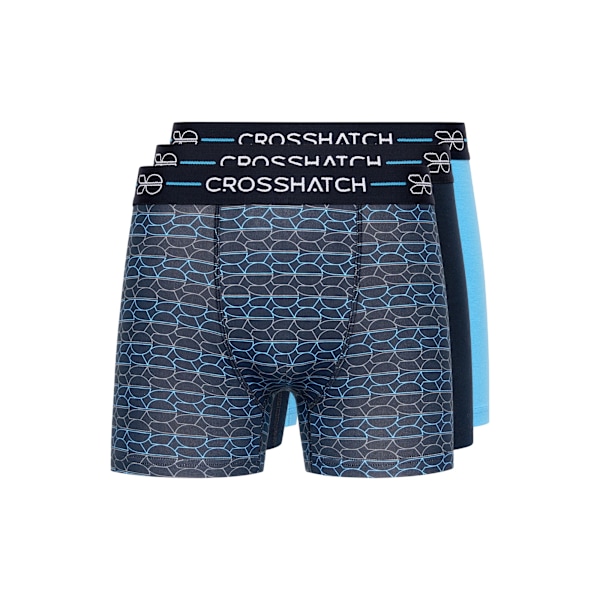 Crosshatch Locky Boxershorts för män (3-pack) M Blå Blue M