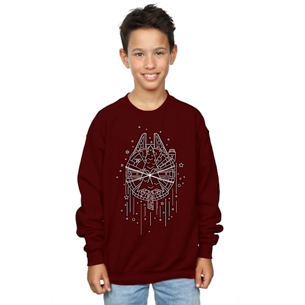 Star Wars Boys Millennium Falcon Julgran Leverans Sweatshirt Burgundy 12-13 Years