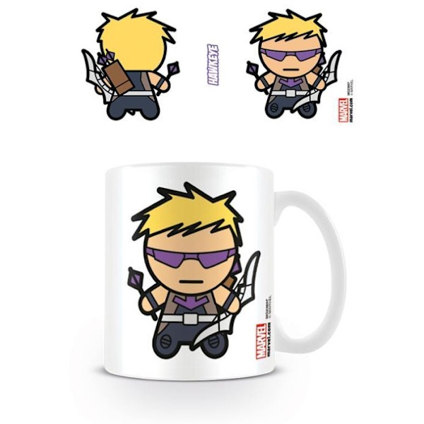 Marvel Kawaii Hawkeye Mug En Storlek Vit White One Size
