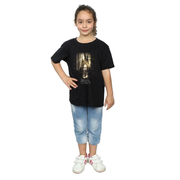 Fantastic Beasts Girls Filmaffisch T-shirt bomull 5-6 år Bl Black 5-6 Years