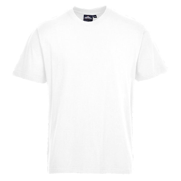 Portwest Turin Premium T-shirt för Herrar, Storlek XS, Vit White XS
