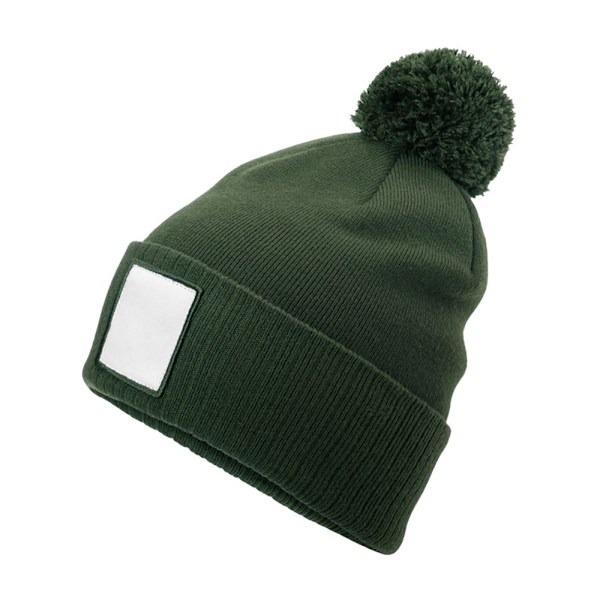 Beechfield Pom Pom Applikationsmärke Mössa One Size Olivgrön/V Olive Green/White One Size