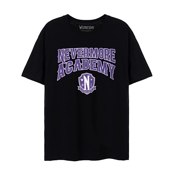 Onsdag Dam/Dam Nevermore Academy T-shirt S Svart Black S