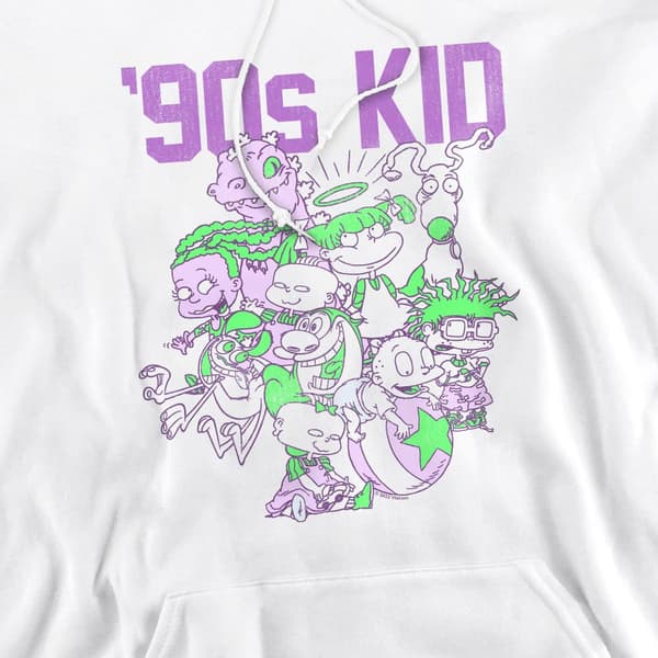 Nickelodeon Herr 90-tals Barn Huvtröja L Vit White L