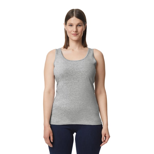 Gildan Dam/Kvinna Mjuk Tank Top 8 UK Sportgrå Sports Grey 8 UK