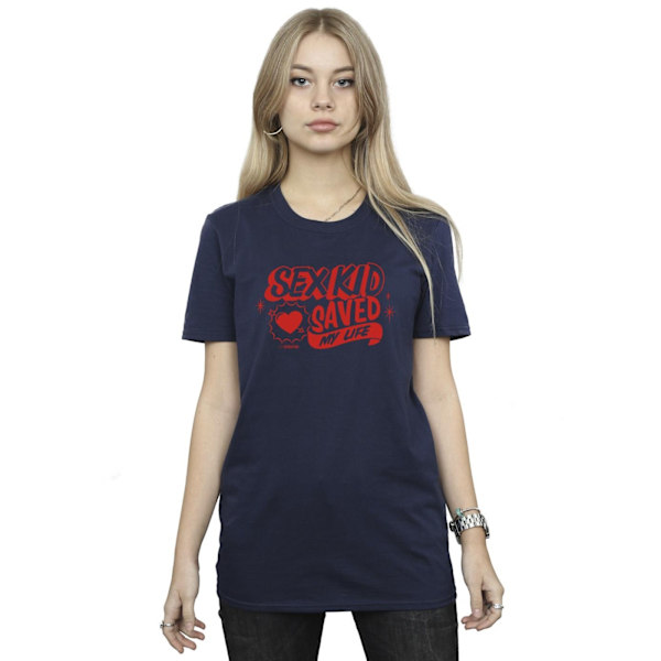 Netflix Dam/Kvinnor Sex Education Sex Kid Saviour Bomull Boyf Navy Blue XXL