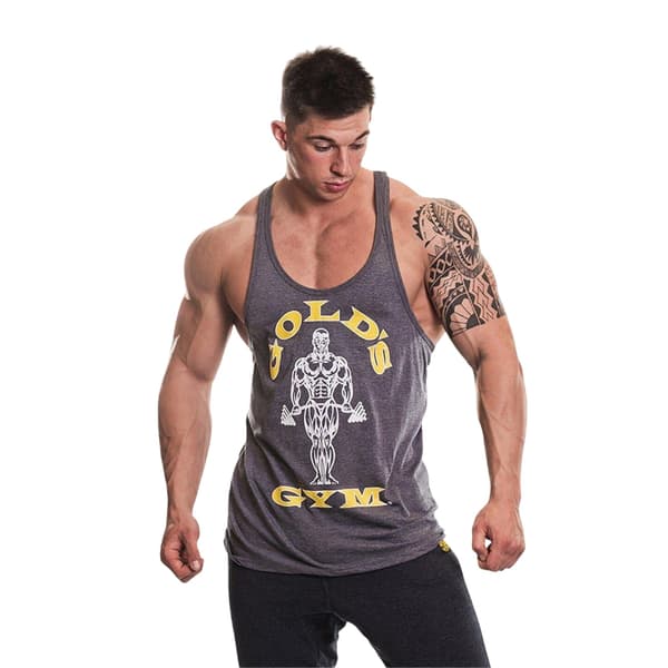 Gold´s Gym Herr Muscle Joe Bomull Linne L Grå Grey L