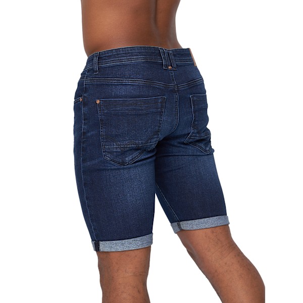 Duck and Cover Zeki Shorts för män 34R mörk tvätt Dark Wash 34R