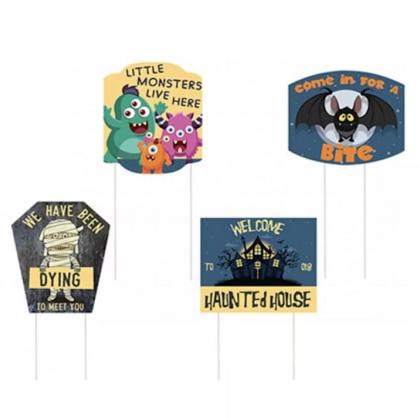Något Annorlunda Halloween-skylt (4-pack) En Storlek Flerfärgad Multicoloured One Size