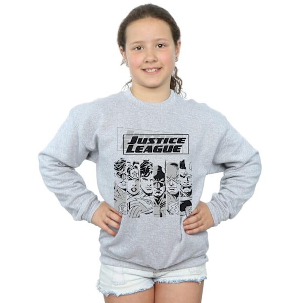 DC Comics Girls Justice League Stripes Sweatshirt 5-6 år Spo Sports Grey 5-6 Years