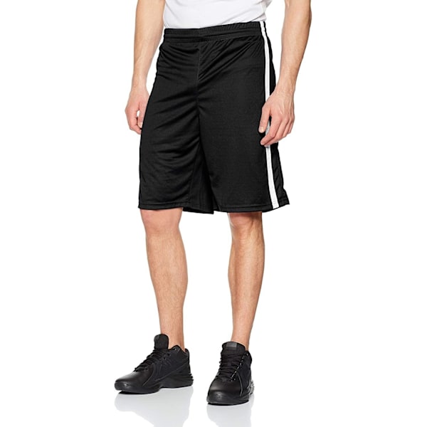 Spiro herr Quick Dry basketshorts L svart/vit Black/White L