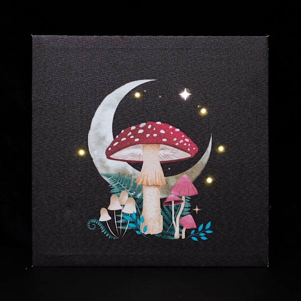 Något Annorlunda Canvas Forest Mushroom Light Up Canvas One Black/Red/White One Size