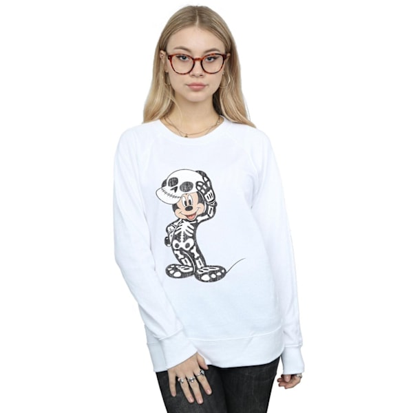 Disney Dam/Kvinnor Mickey Mouse Skelett Sweatshirt XL Vit White XL