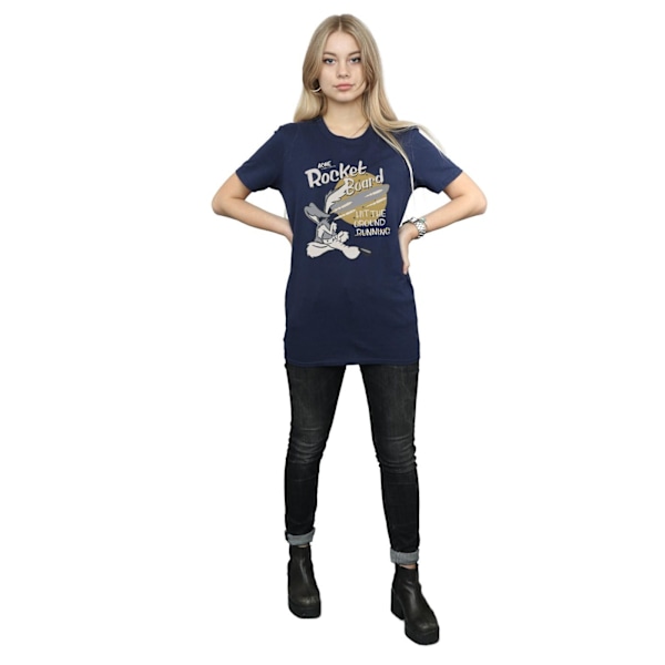 Looney Tunes Dam/Damer Raketbräda Wile E Coyote Bomull T-shirt Navy Blue L