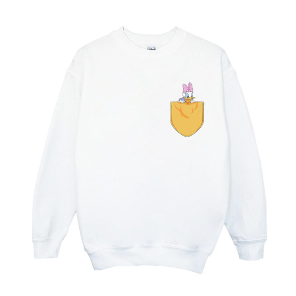 Disney Mens Daisy Duck Faux Pocket Sweatshirt S Vit White S