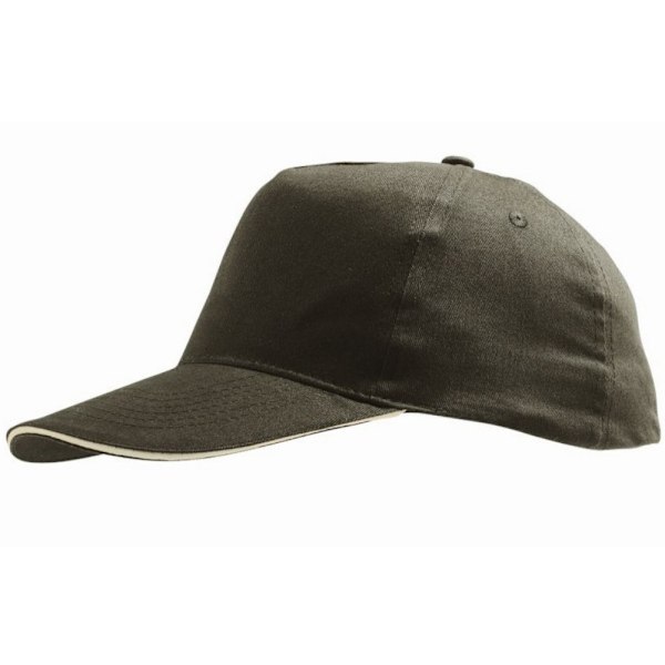 SOLS Unisex Sunny 5 Panel Baseball Cap ONE Army/Beige Army/Beige ONE
