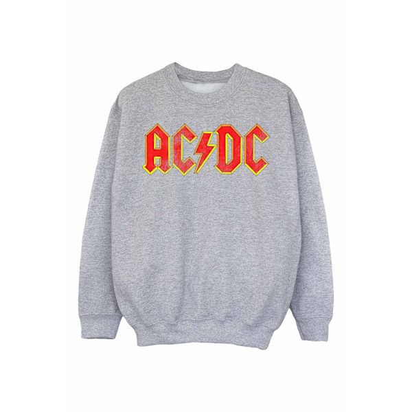 AC/DC Boys Distressed Logo Sweatshirt 7-8 år Sports Grey Sports Grey 7-8 Years