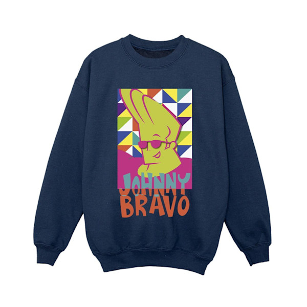 Johnny Bravo Boys Multi Triangles Pop Art Sweatshirt 12-13 År Navy Blue 12-13 Years