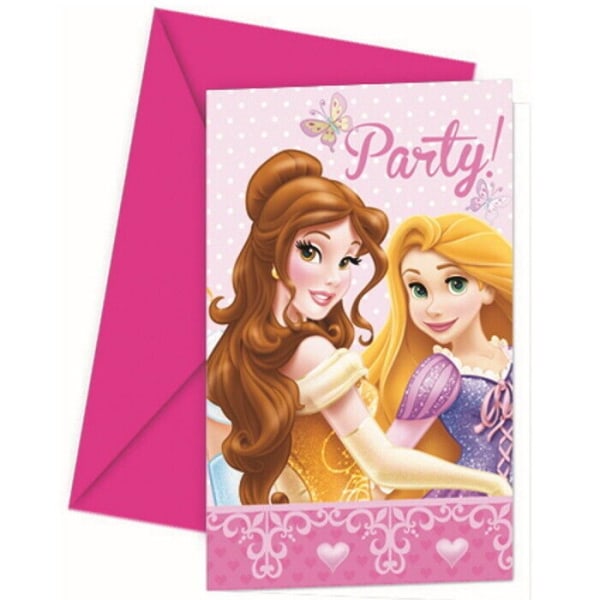 Disney Princess Party Invitations (paket med 6) One Size Multicol Multicoloured One Size