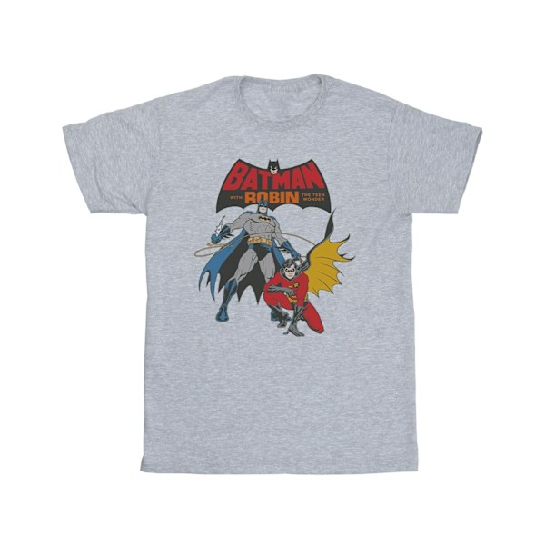 DC Comics Girls Batman And Robin Bomull T-shirt 12-13 År Spo Sports Grey 12-13 Years