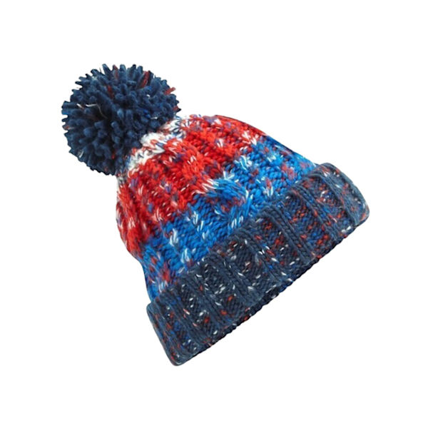 Beechfield Unisex Vuxna Corkscrew Stickad Pom Pom Mössa Hat O Chilli Blues One Size