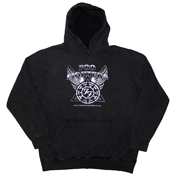 Foo Fighters Unisex Vuxen Everything Or Nothing At All Logotyp Stone Wash Hoodie Charcoal Grey L