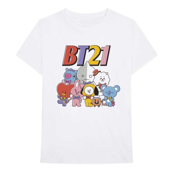 BT21 Unisex Adult Squad Bomull T-shirt S Vit White S