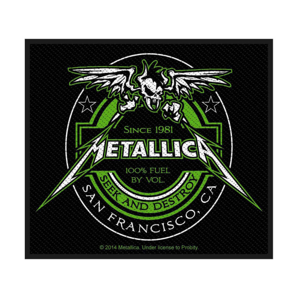 Metallica Beer Label Patch One Size Svart/Grön Black/Green One Size