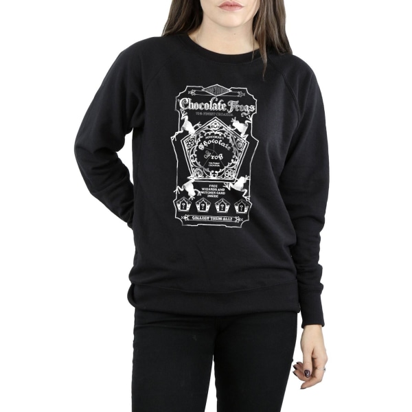 Harry Potter Dam/Kvinnor Chokladgrodor Mono Label Sweatshirt Black XXL