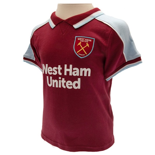 West Ham United FC Baby T-Shirt & Shorts Set 12-18 månader Clare Claret Red/Sky Blue 12-18 Months