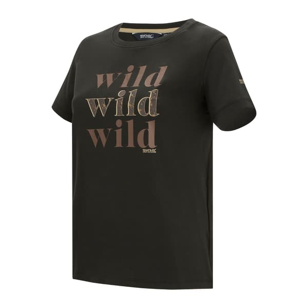 Regatta Filandra VX T-shirt med leopardmönster för dam, storlek 8 Black 8 UK