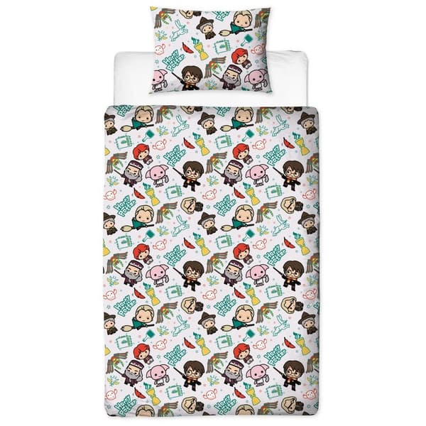 Harry Potter Scen Duvet Cover Set Dubbel Vit White Double