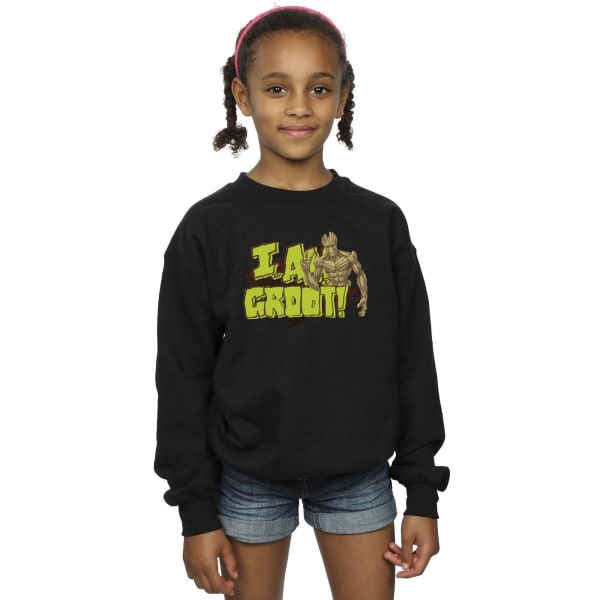 Guardians Of The Galaxy Girls I Am Groot Sweatshirt 3-4 år B Black 3-4 Years