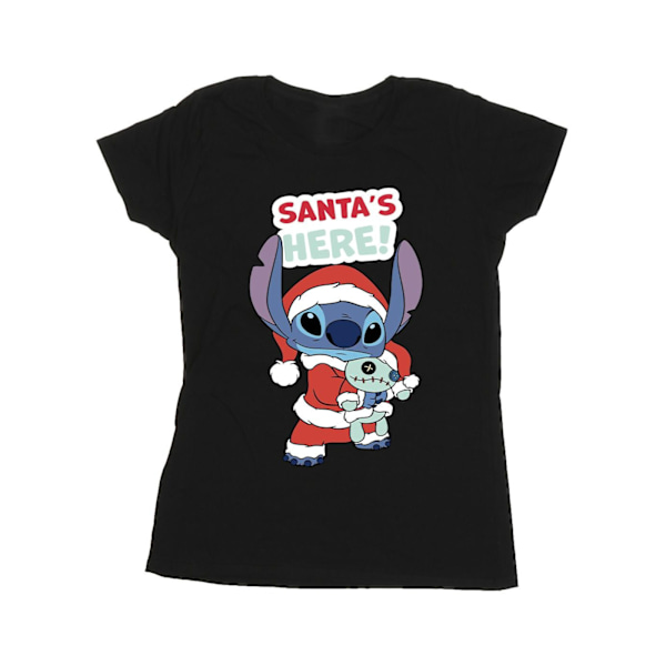 Disney Dam/Dam Lilo & Stitch Santa´s Here Bomull T-shirt Black M