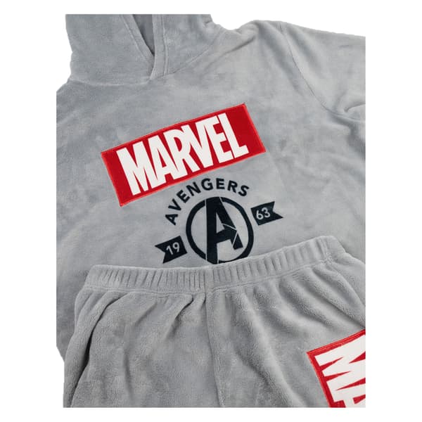 Avengers Pyjamas för män med huva, långärmad, lång, XL, grå Grey XL