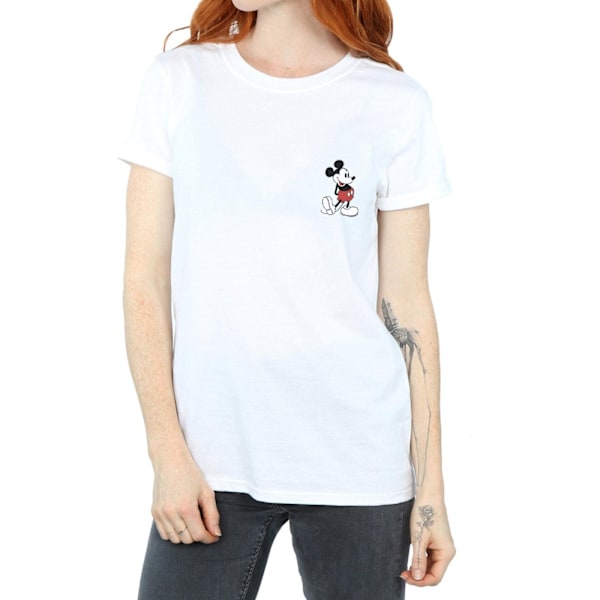 Disney Dam/Kvinnor Mickey Mouse Kickin Retro Bröst Bomull Pojkvän White 3XL