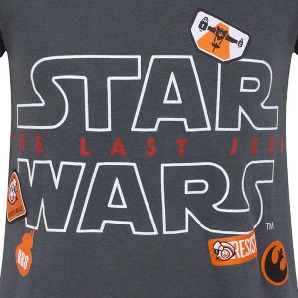 Star Wars: The Last Jedi T-shirt med märke för flickor 11-12 år Grå Grey 11-12 Years