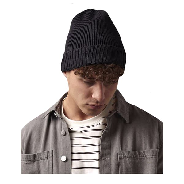 Beechfield Unisex Vuxen Ekologisk Bomull Engineered Patch Beanie Black One Size