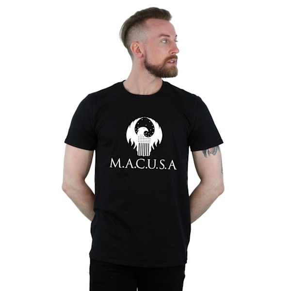 Fantastiska vidunder Mäns MACUSA logotyp T-shirt M Svart Black M