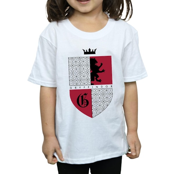 Harry Potter T-shirt i bomull med Gryffindors emblem för flickor, 7-8 år, vit White 7-8 Years