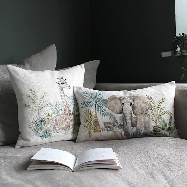 Evans Lichfield Kenya Elefant Kuddfodral One Size Beige/Grå Beige/Green/Grey One Size