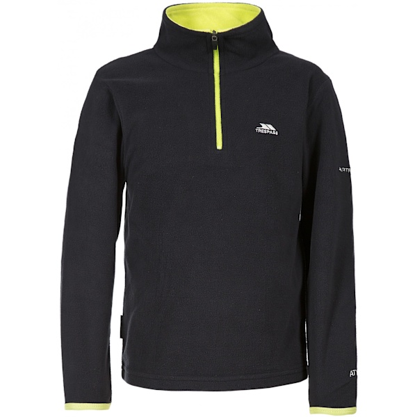 Trespass Etto Fleece-tröja med halv dragkedja för pojkar, 5/6 år, svart Black 5/6 Years