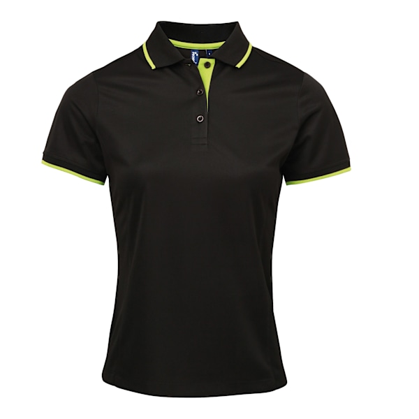 Premier Dam/Dam Contrast Coolchecker Poloskjorta M Svart/Lime Black/Lime M