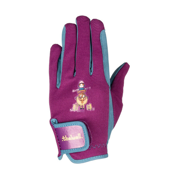 Hy Childrens/Kids Thelwell Collection Riding Gloves XL Imperial Imperial Purple/Pacific Blue XL