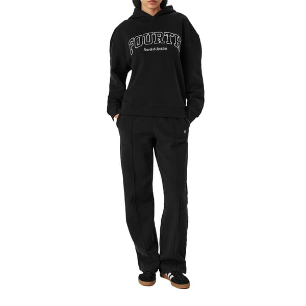 4th & Reckless Dam/Dam Cara Bokstäver Avslappnad Passform Hoodie Black 8 UK
