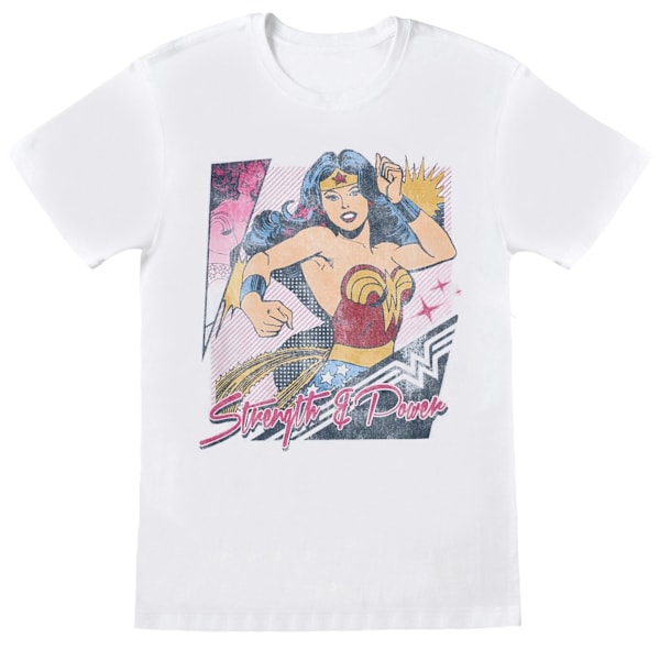 Wonder Woman Girls Strength & Power Bomull T-shirt 5-6 år Vit White 5-6 Years