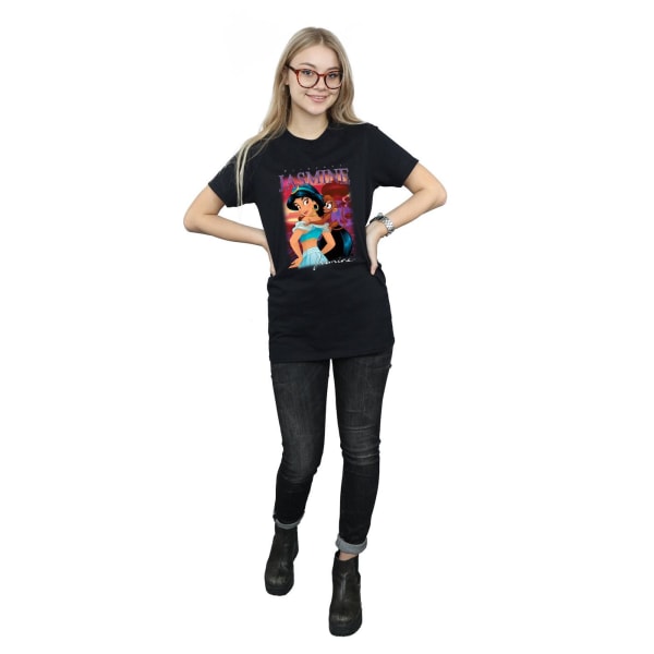 Aladdin Dam/Dam Jasmine Montage T-shirt för pojkvän i bomull Black S