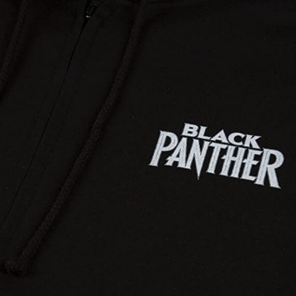 Black Panther Herr Logotyp Luvtröja med dragkedja L Svart Black L