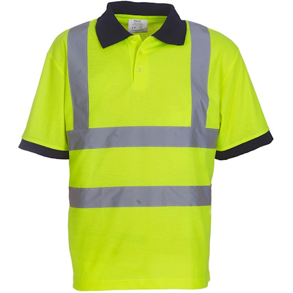 Yoko Hi-Vis kortärmad poloskjorta / Herrarbetskläder 6XL Hi-Vis Hi-Vis Yellow 6XL